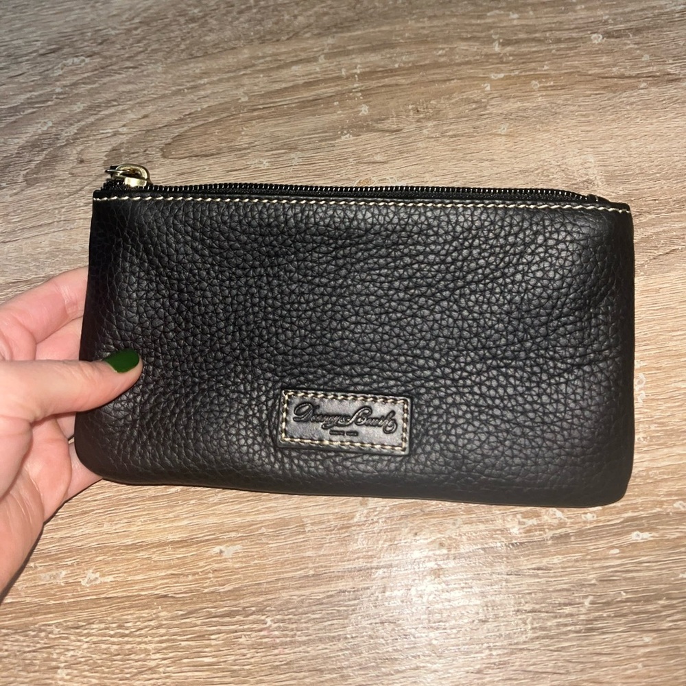 Dooney & Bourke Pebbled Leather Pouch with ID Slot - Black